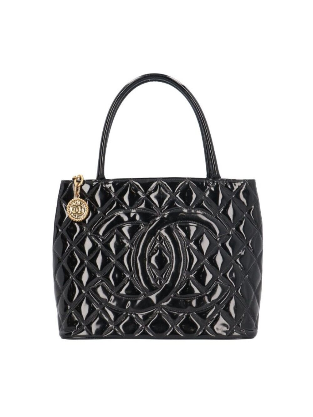 Chanel Reissue Tote Bag Quilted Patent Leather Black